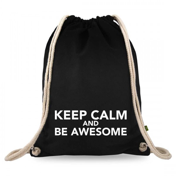 Keep Calm and be awesome Turnbeutel mit Spruch