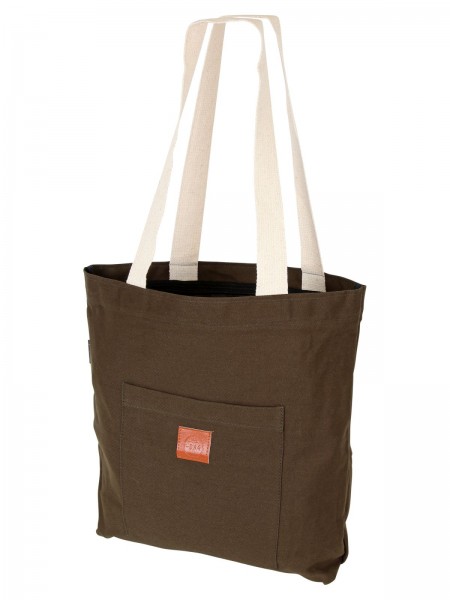 T-Bags Tasche Damen Shopper Stoff Einkaufstasche mit Reißverschluss olivgrün BSB