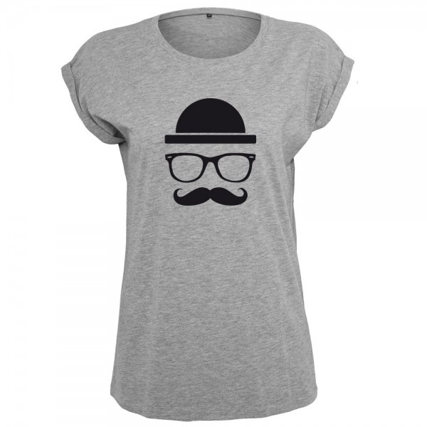 Hipster mit Hut T-Shirt Frauen Damen Women