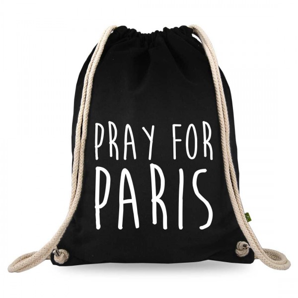 Pray for Paris Turnbeutel mit Spruch