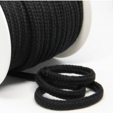 Kordel Baumwolle 8 mm für Turnbeutel schwarz Meterware