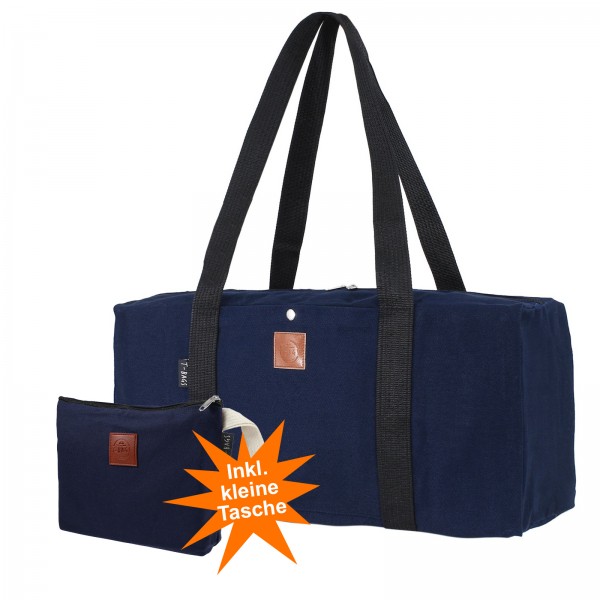 T-Bags Sporttasche Damen Groß Reisetasche Weekender Baumwolle Tasche Dunkel Blau