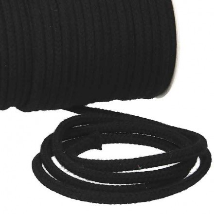 Kordel Baumwolle 6 mm für Turnbeutel schwarz Meterware