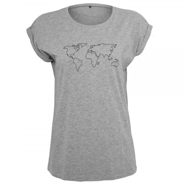 Weltkarte Kontur T-Shirt Frauen Damen Women