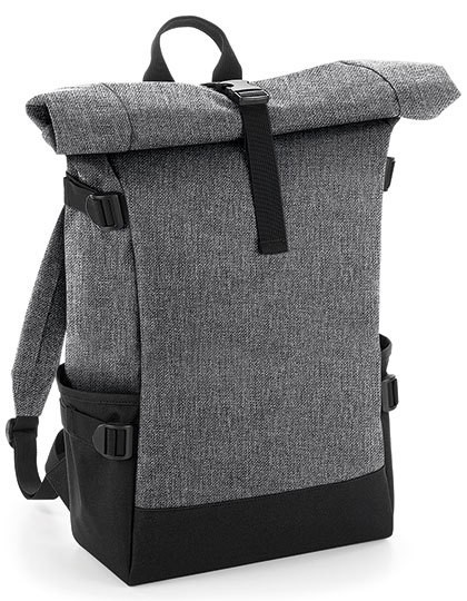 Roll-Top Backpack Grey Marl/Black - Rucksack