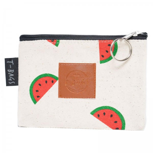T-Bags Portemonnaie Damen Klein Geldbeutel Stoff Reißverschluss Wassermelone COB