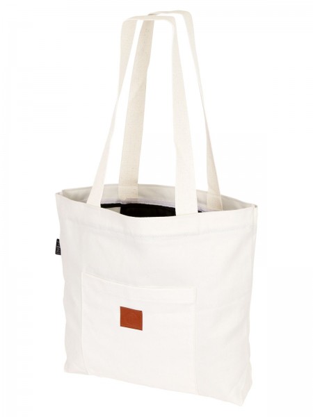 T-Bags Tasche Damen Shopper Stoff Einkaufstasche mit Reißverschluss Weiß BSB