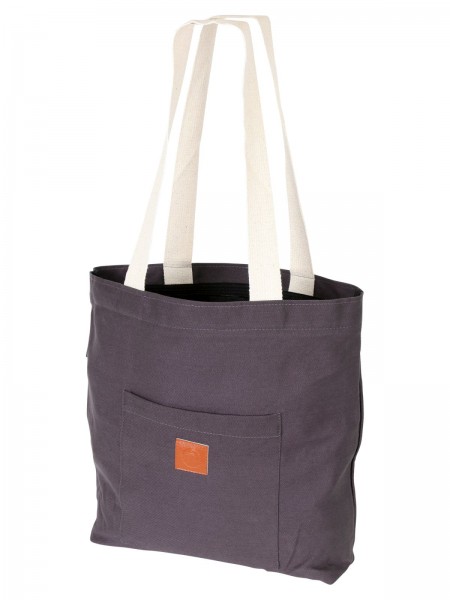 T-Bags Tasche Damen Shopper Stoff Einkaufstasche mit Reißverschluss Grau BSB